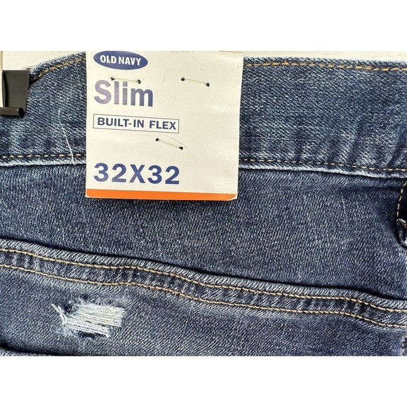 Old Navy Skinny Built In Flex Tough Denim Jeans Dark Wash Mens 32x32 - Picture 8 of 8